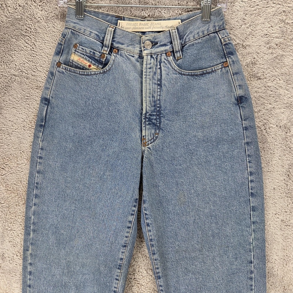 Vintage Diesel Jeans Womens Blue Basic Tapered Zip Fly Made Italy Fits 25x28 - Picture 15 of 16